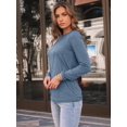 thumbnail image 3 of FUNING Womens Long Sleeve Shirts Pleated Crew Neck Casual Fall Fashion Tops Loose Fit Lightweight Girls Outfits Clothes, 3 of 6