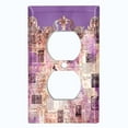 thumbnail image 2 of Metal Light Switch Plate Cover Elegant Purple Cat Newspaper Frame Damask DAM071, 2 of 13