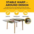 thumbnail image 4 of Grey Beige Christmas Table Cloths for 4 Foot Rectangle Tables, Snowman Xmas Tree Snowflake Gifts Elk Patio Waterproof Elastic Fitted Tablecloths, Washable Rectangular Table Cover for Camping, 4 of 8