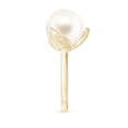 thumbnail image 3 of ANGARA Trillium Freshwater Cultured Pearl Solitaire Ring in 14K Yellow Gold for Women | June Birthstone, Birthday, Anniversary, Jewelry Gift for Women | Pearl Ring, 3 of 9