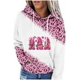 thumbnail image 4 of Fayshow0 Plus Size Clearance Breast Cancer Awareness Accessories T Shirts Hoodies for Women Trendy Loose Sweatshirts Long Sleeve Cute Print Patchwork Hooded Pullover Fall Clothes with Pocket, 4 of 7