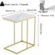 thumbnail image 3 of Wisfor Round Marble Side Table: 2 Tier Small Sintered Stone Tabletop Bedside Table with Black Metal Frame Modern Sofa End Table for Home Corner Living Room Bedroom, 3 of 7
