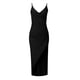 thumbnail image 4 of Moda para mujer Verano Slim Fit Sexy Color sólido Cuello en V Sin mangas Tirantes Vestido con abertura Pompotops qyievc2259, 4 of 8
