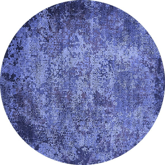 Ahgly Company Indoor Round Oriental Blue Industrial Area Rugs, 8' Round