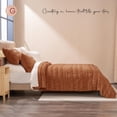 thumbnail image 4 of EVERGRACE Velvet Quilt Queen Size, Luxury Velvet Bedding Set, Ultra Soft Ruched Quilt Sets, Lightweight Comforter Vintage Textured Bedspread Coverlet with 2 Shams for All Season, Burnt Orange, 4 of 8