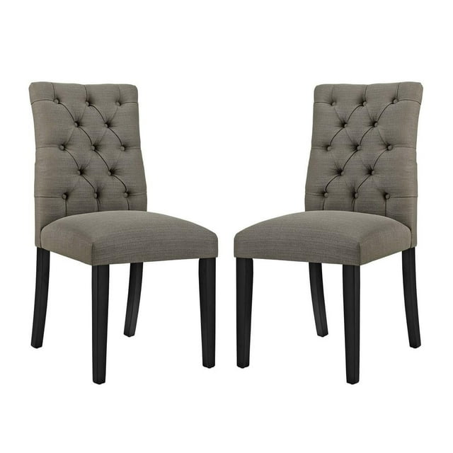 Modway Chaise de Salle à Manger Duchess en Tissu, Ensemble de 2, Granite