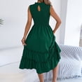 thumbnail image 4 of Women's 2026 Casual Loose Plain Maxi Sundress Smocked Elastic Waist Tank Dress Sleeveless Summer Beach Tiered Long Dresses, 4 of 7