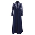 thumbnail image 3 of MesaSe Femmes Musulmane Robe Kaftan Arabe Jilbab Abaya Islamique Dentelle Couture Maxi Robe, 3 of 6