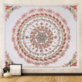 thumbnail image 1 of Tapiz bohemio para colgar en la pared, medallón floral de mandala, tapiz hippie con forma de hongo y carteles de color rosa claro, diseño de corona estética, tapiz de fase lunar natural para, 1 of 5