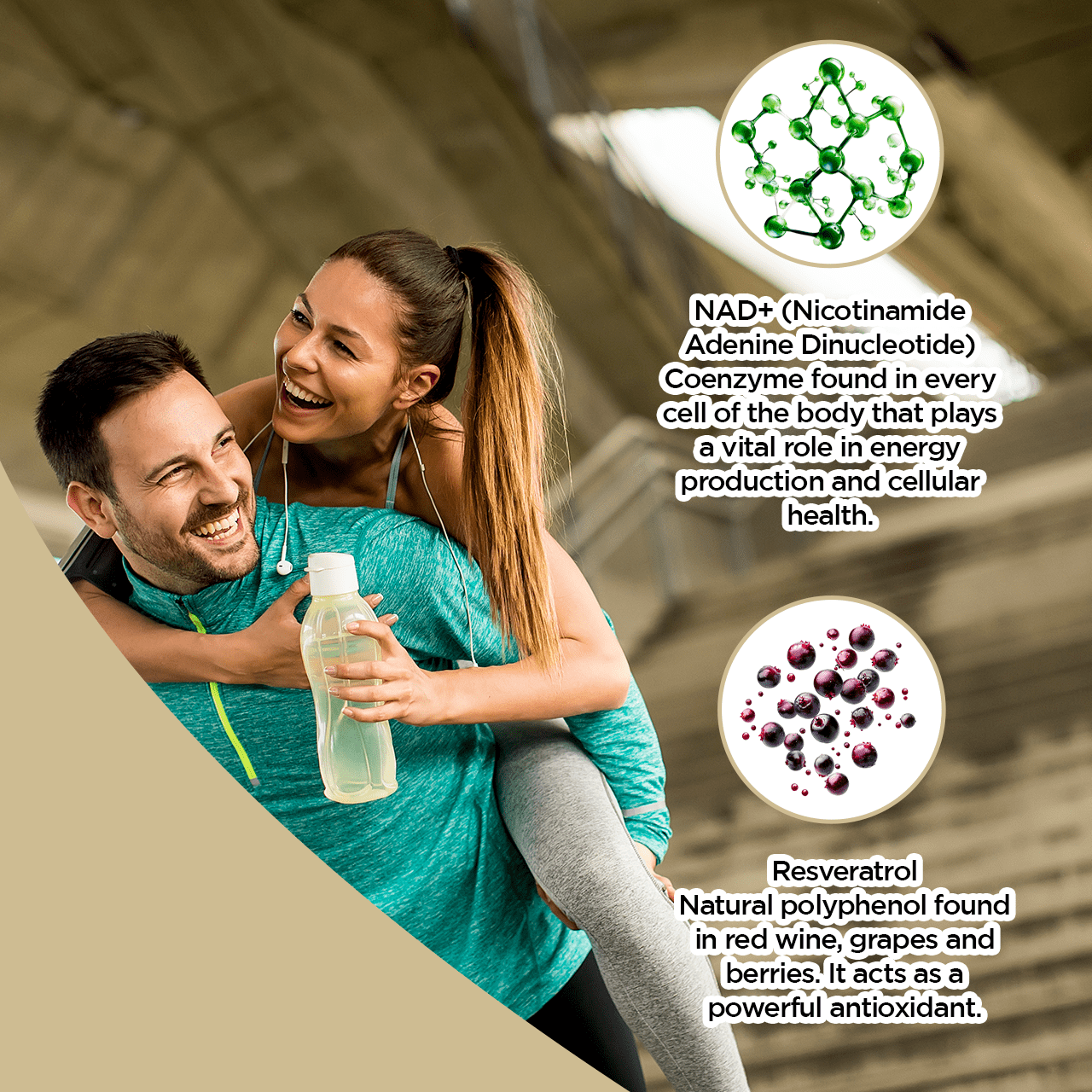 Gflow Vitamins NAD+ supplement (Nicotinamide Adenine Dinucleotide) with Resveratrol as 98% pure trans-resveratrol | Antioxidant Anti-Aging supplement made in the USA