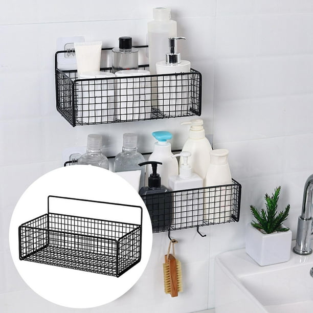 Lot De 4 Paniers De Rangement Suspendus En Métal Noir - Organisation Pratique Pour Cuisine, Bureau Et Salle De Bain Organisation Cuisine Armoire