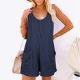 thumbnail image 5 of Baqcunre One Piece Jumpsuit,Summer Scoop Neck Sleeveless Rompers Button Down Jumpsuit Adjustable Waist Drawstring Shorts,Pants for Women Womens Jumpsuit Jumpsuits for Women Womens Clothes Wine XXL, 5 of 7