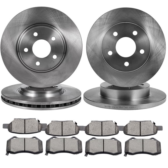 cciyu Front & Rear Brake Rotors with Pads For Chevrolet Cobalt 2008,For Chevrolet For Malibu 2004-2012,For Pontiac G5 2007-2009,For Pontiac G6 2006-2010,For Saturn Aura 2007-2009