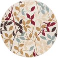 thumbnail image 3 of Transitional Area Rug (5'3'' Round) Floral Ivory, Red Indoor Round Easy to Clean, 3 of 6