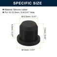 thumbnail image 3 of Uxcell 16 Pieces Black Rubber Stopper, 10.5m Plug Holes for 10-10.3mm/0.4-0.41" Hole, 3 of 6