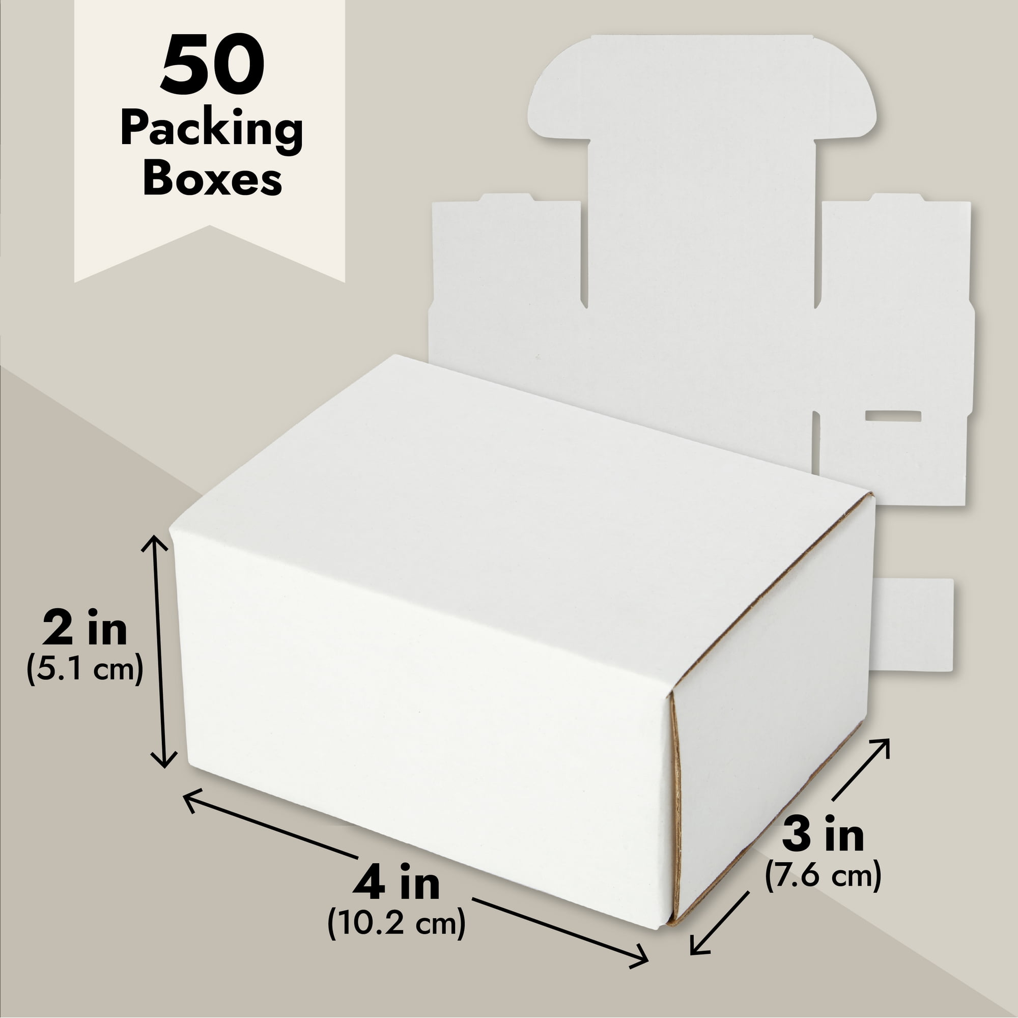 Stockroom Plus 50-Pack White Kraft Corrugated Mailer, Small Shipping Boxes  Mailing Box (3 x 4 x 2 in)