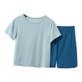 thumbnail image 2 of KONDYS Boy Summer Clothing Set Child Solid Color Thin Short Sleeved Tops + Shorts Casual Outfit for Boys for 8-9Y, 2 of 8