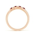 thumbnail image 2 of ANGARA Natural Round Ruby and Diamond Crossover Ring in 14K Rose Gold for Women (Size-2mm) | July Birthstone Jewelry for Her, 2 of 9