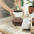 thumbnail image 6 of FELTECHELECTR Wooden Riser Stand Hexagonal Flower Pot Base Wooden Display Riser Planter Display Stand, 6 of 8