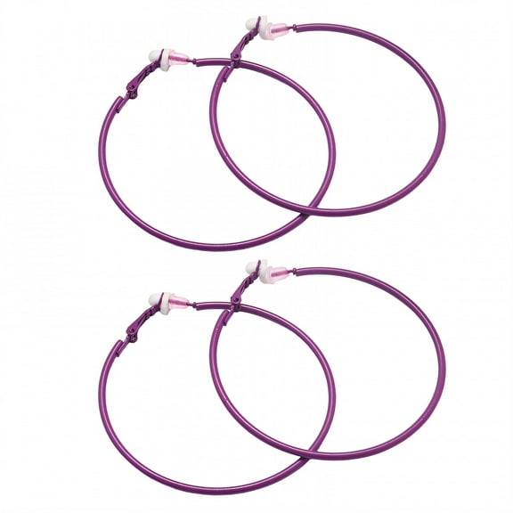 DESIGNICE 2Pcs Women's Clip-On Hoop Earrings - Fashion Mix, Multi-Style Versatility