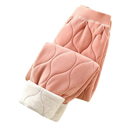 

LNWUY Baby Toddler Clothes Winter Fleece Lined Sweatpants Kids Pants Winter Baby Sweatpants Comfy Pants with Pockets Pink 110
