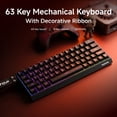 thumbnail image 4 of EWEADN 63 Keys Tri-mode Mechanical Gaming Keyboard, Hot Swappable Red Switch RGB Backlit Wireless Compact PC Keyboard, 4 of 6