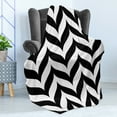 thumbnail image 4 of Modern Soft Flannel Fleece Throw Blanket, Minimalist Colors Chevron Pattern with Simplistic Retro Effects, Cozy Plush for Indoor and Outdoor Use, 60" x 80", Black White, by Ambesonne, 4 of 5