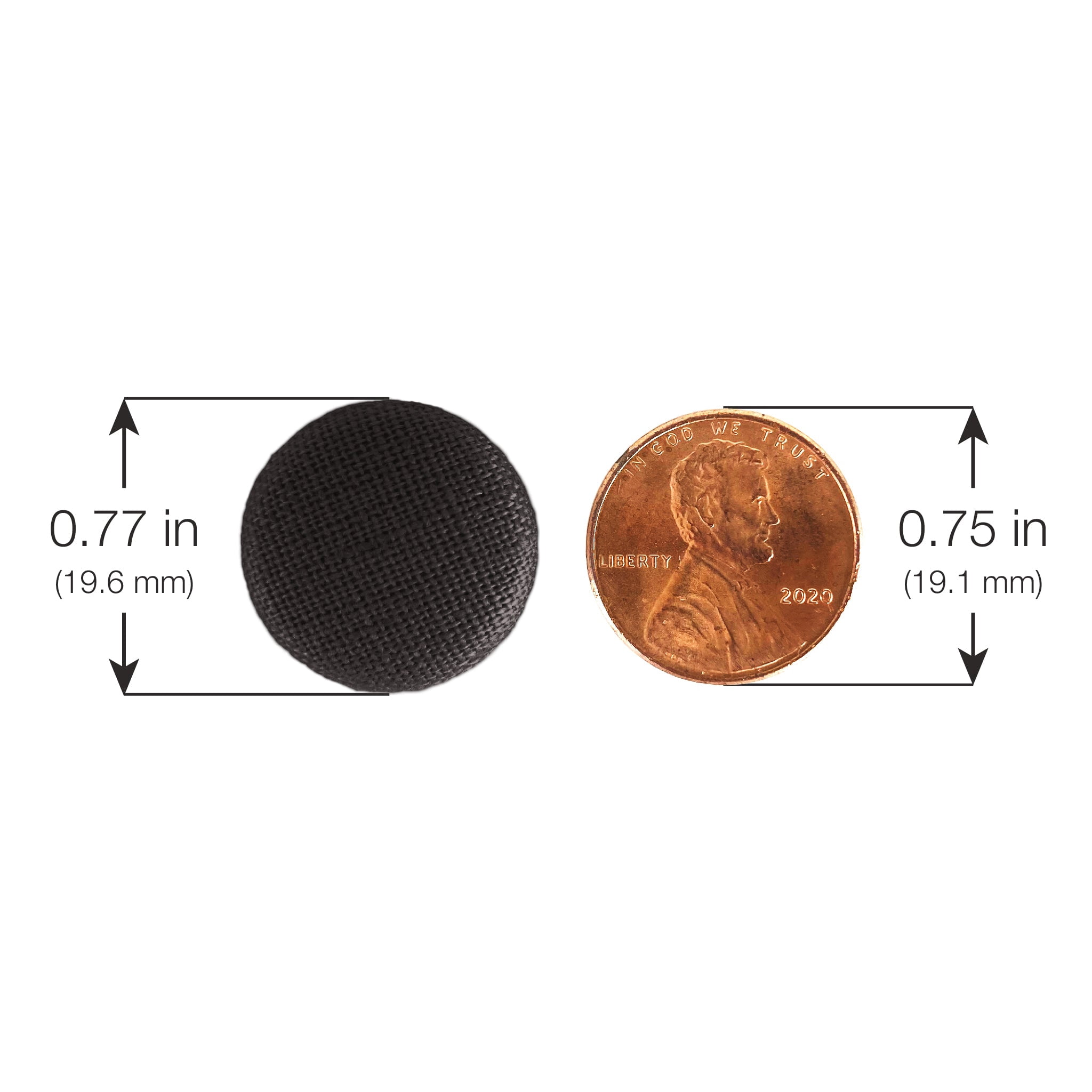 Primpins Upholstery Tacks - Fabric Covered Button Twist Pins - For Bed Skirts, Slipcovers, Armchair Caddies, Headliners (Set of 24, Black)