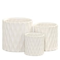 thumbnail image 3 of Urban Trends Collection 45953 Ceramic Round Pot wth Wide Mouth & Embossed Wave Body, Matte Silver - Set of 3, 3 of 5