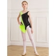 thumbnail image 4 of CHICTRY Kids Girls Dance Leotard Shiny Rhinestone Mesh Figure Skating Gymnastics Bodysuit Fluorescent Green 10, 4 of 7