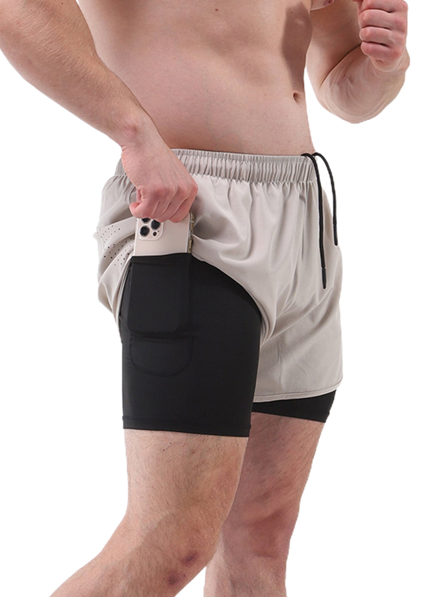 Gillac Mens Double Layer Drawstring 