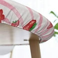 thumbnail image 5 of YFYANG Round Fitted Table Cloth, Waterproof Pink Striped Watercolor Strawberry Pattern Polyester Table Cover, Indoor Outdoor Decorative Tablecloths with Elastic Edge, 5 of 7