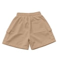 thumbnail image 4 of Girls Athletic Shorts Basic Classic Soft Shorts Loose Comfortable Kids Summer Clothing Khaki 15-16 Years, 4 of 7