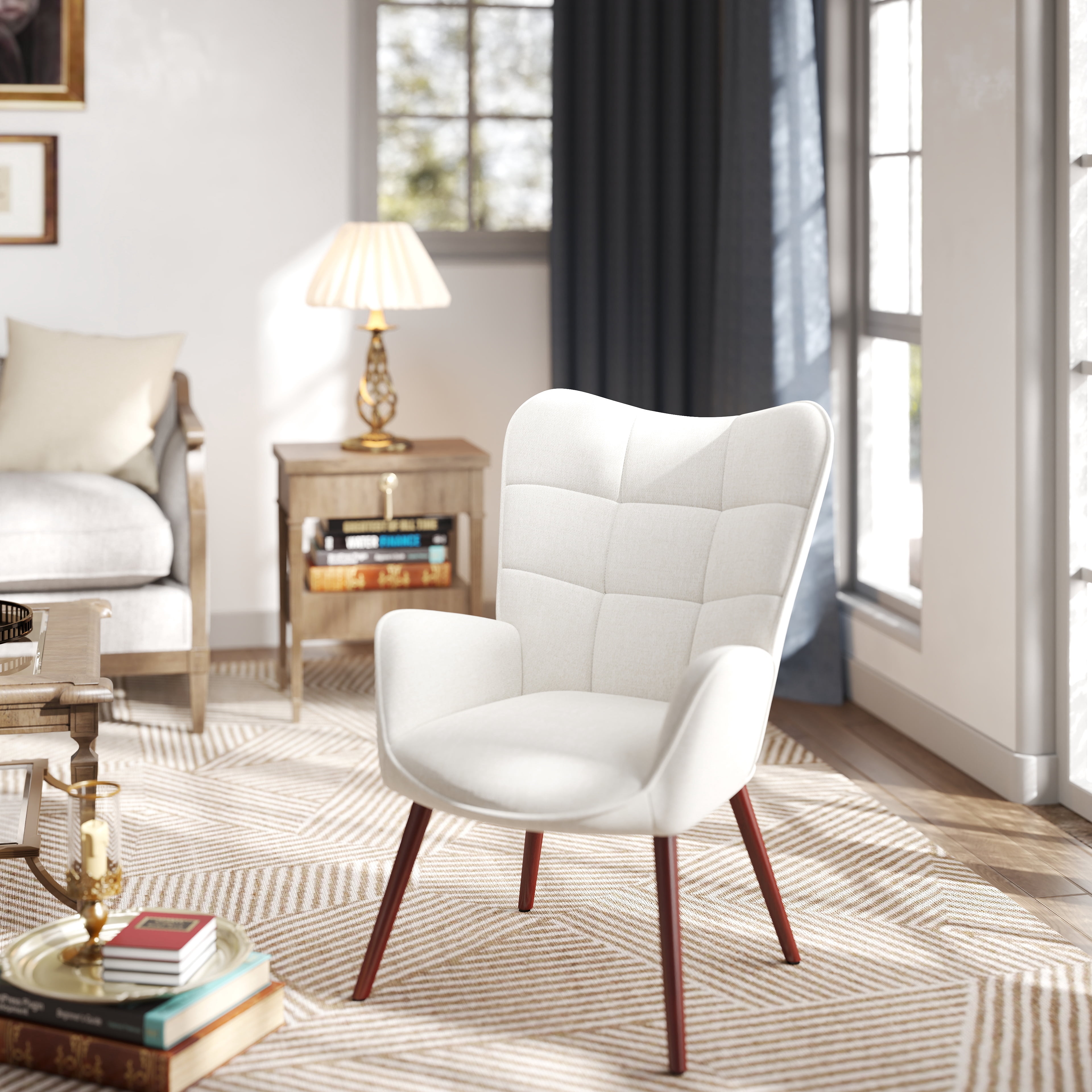Homy Casa Waiting Room Guest Chair Office Reception Charis Lounge Charis for Living Room Bedroom Makeup, Beige