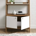 thumbnail image 5 of Modway Bixby 33" Modern MDF Wood Storage Bookshelf in Walnut/White, 5 of 6