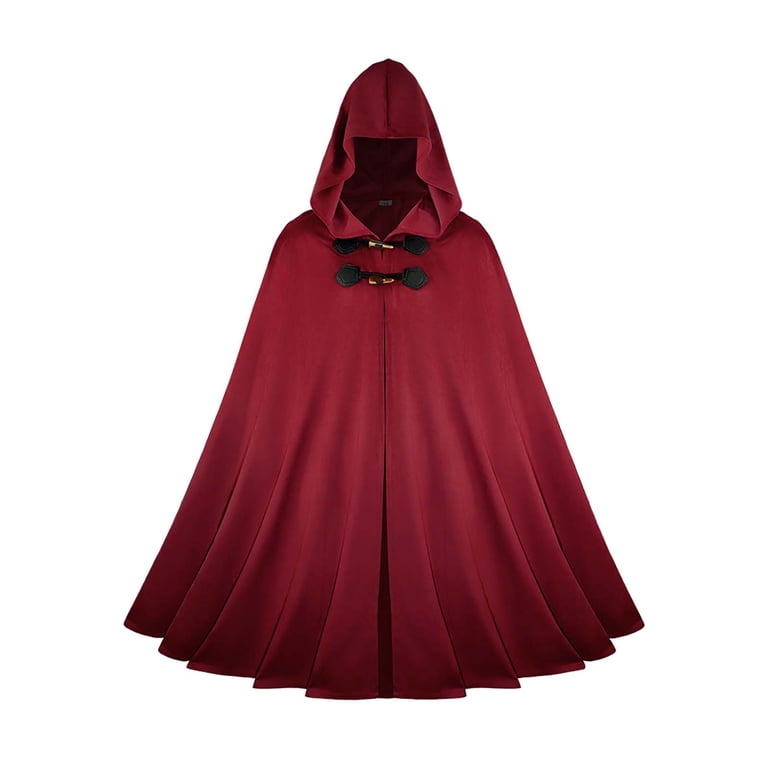 Cape à Capuche Médiévale Renaissance Avec Broche Elfe Feuille Verte - Manteau Hobbit Unisexe Halloween Cosplay