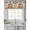 thumbnail image 4 of Burnt Orange Grey Curtain Valances for Windows, Vintage Spring Floral Botanical Kitchen Valance Window Treatment, Light Filtering Block Curtains for Bathroom/Bedroom/Living Room 42'' x 18'', 4 of 9
