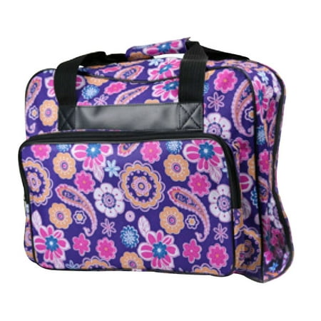 Janome Sewing Machine Tote Bag in Purple with Floral (Best Cheap Sewing Machine For Making Clothes)