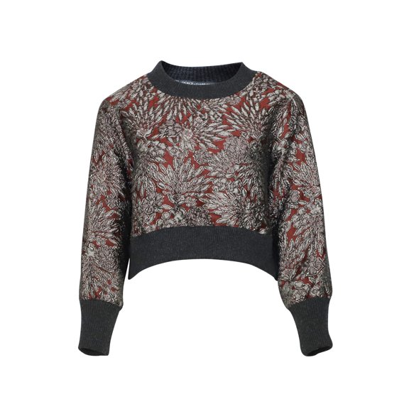 Pre-Owned Dolce & Gabbana Bordeaux Brocade Sweatshirt in Burgundy Polyester