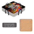 thumbnail image 2 of BaHomeck Drink Coasters Set Of 4 With Holder Colorful Zebra With Paint Splatters On Black Background Water Absorbent Ceramic Coasters Tabletop Protection,Suitable For Various Cup,Home Decor, 2 of 4