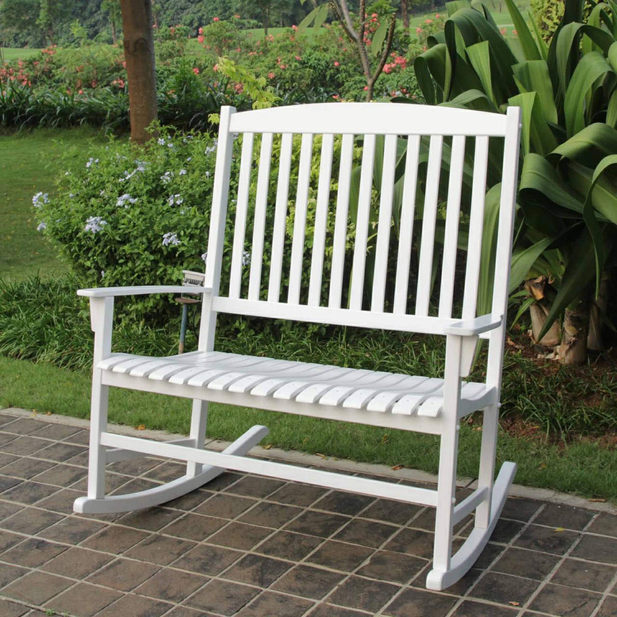 Double Rocking Chair Outdoor Patio Furniture Bench Rocker ...