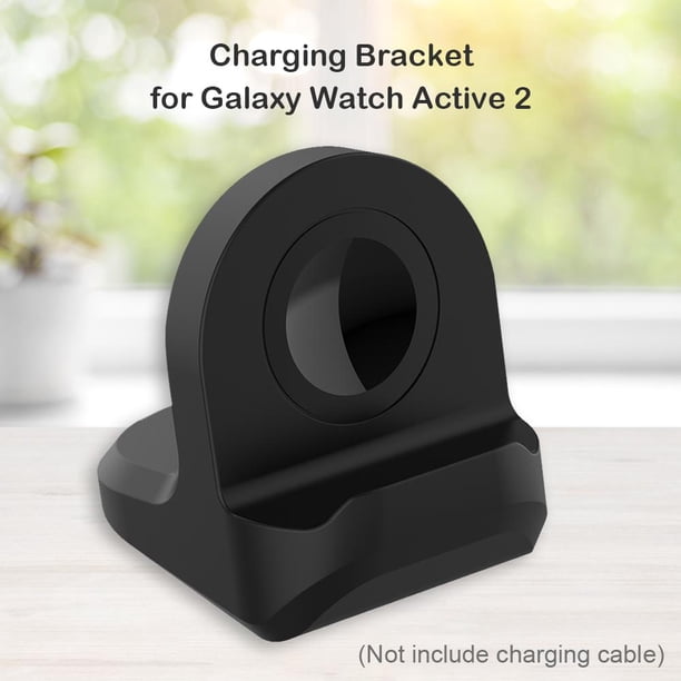Soporte de cargador de reloj inteligente de silicona para Samsung Galaxy Watch Active 2 (negro)