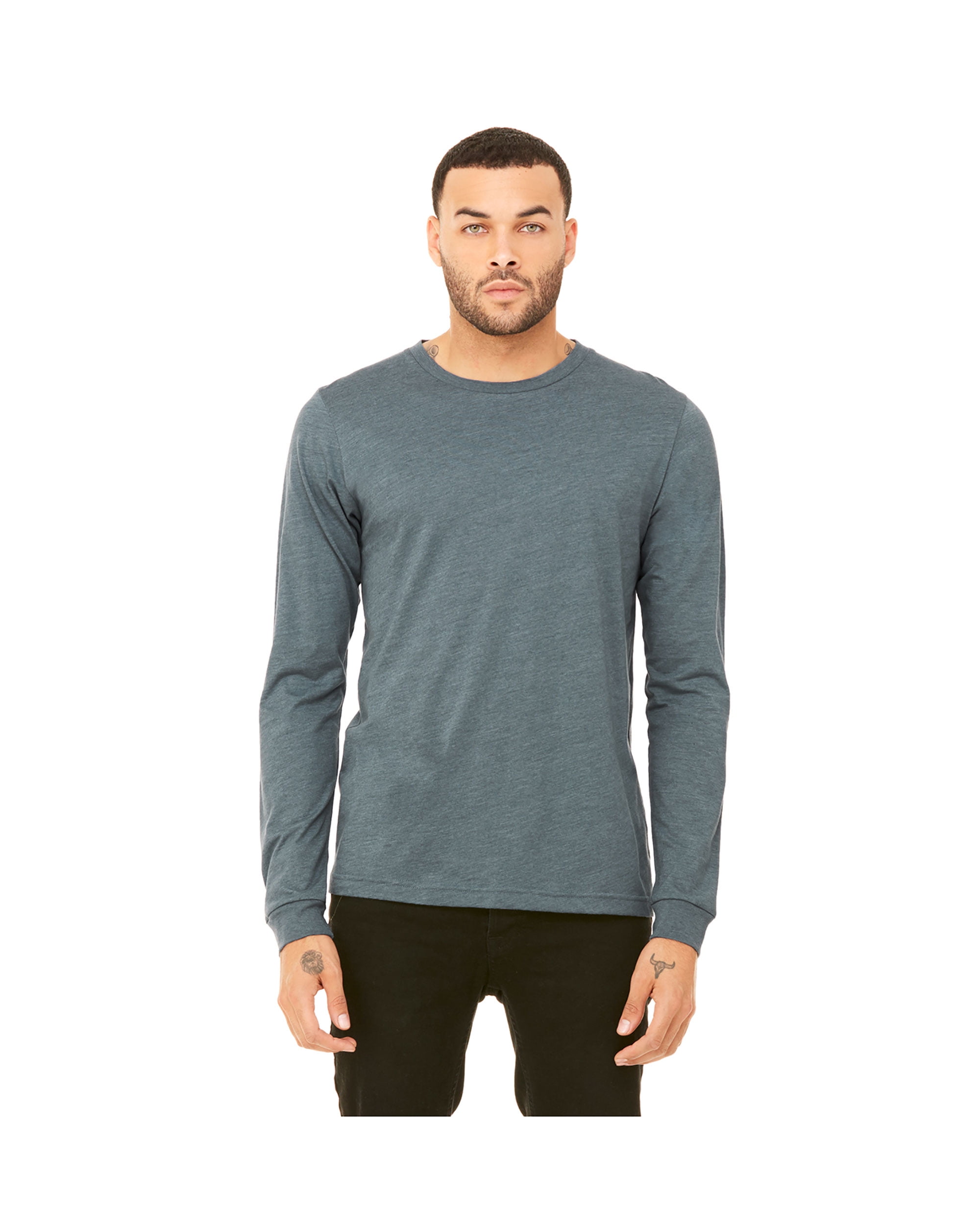 Bella + Canvas Men's Jersey Long-Sleeve T-Shirt, Style 3501 - Walmart.com