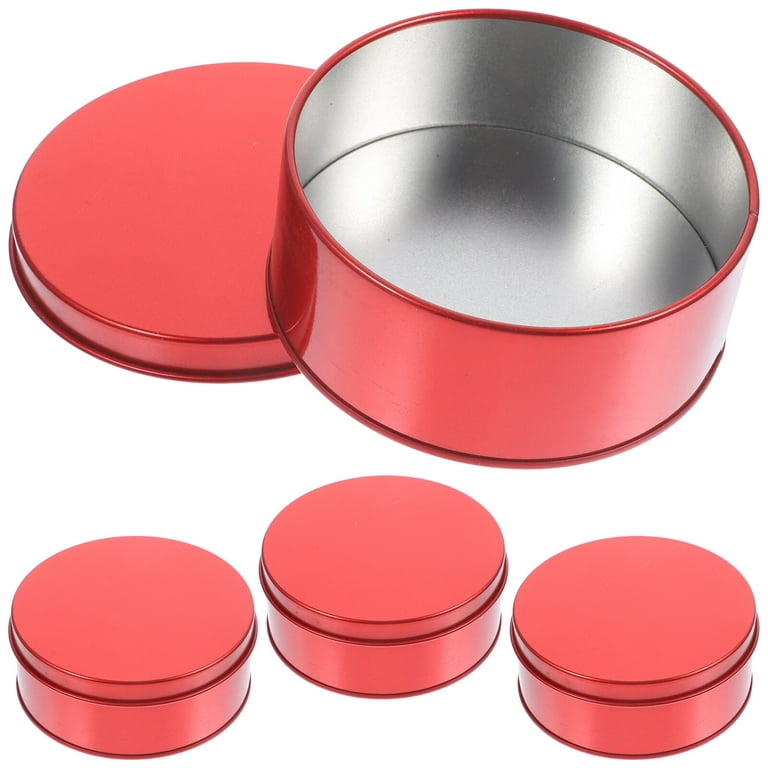 Large Cookie Tins with Lids 4pcs Cookie Tins with Lids Round Cookie Tins Candy Boxes Party Cookie Boxes Gift Boxes, Size: 21X21X5.5CM
