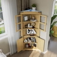 thumbnail image 5 of 6-Tier Corner Storage Cabinet with Doors – Space-Saving Floor Shelf for Bathroom, Kitchen, Living Room, Multi-Purpose Organizer for Small Spaces, 5 of 9
