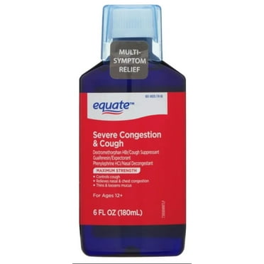 Equate Maximum Strength Severe Congestion and Cough Liquid, 6 fl oz