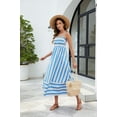 thumbnail image 4 of HVEOO Summer Maxi Dress Sleeveless Backless Long Dress Striped Spaghetti Dress for Women, Blue, 4 of 8