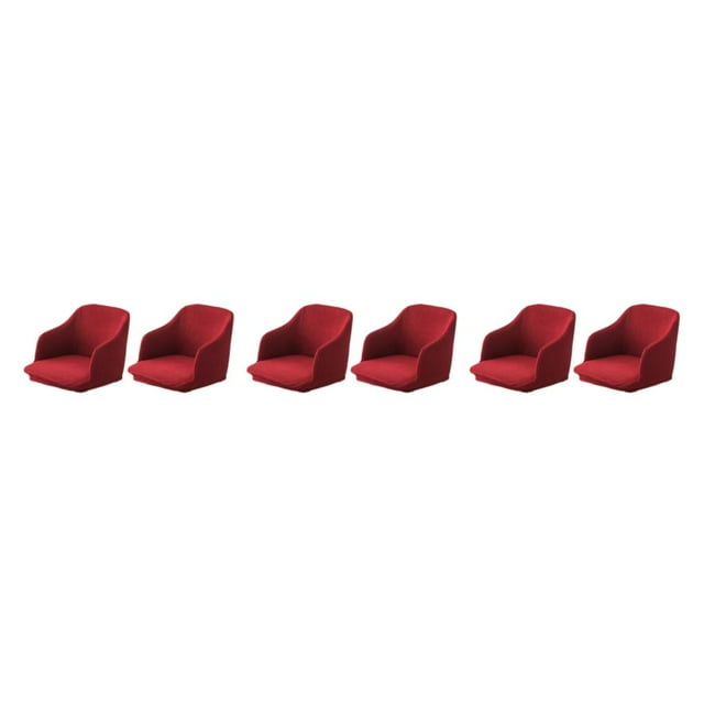 ZheElen Lot de 2/lot Housses de Chaise Installation Rapide pour Mise à Niveau Instantanée de la Pièce Polyester Haute Élasticité Housse de Chaise Courbée Extensible Rouge Vin 3Ensemble