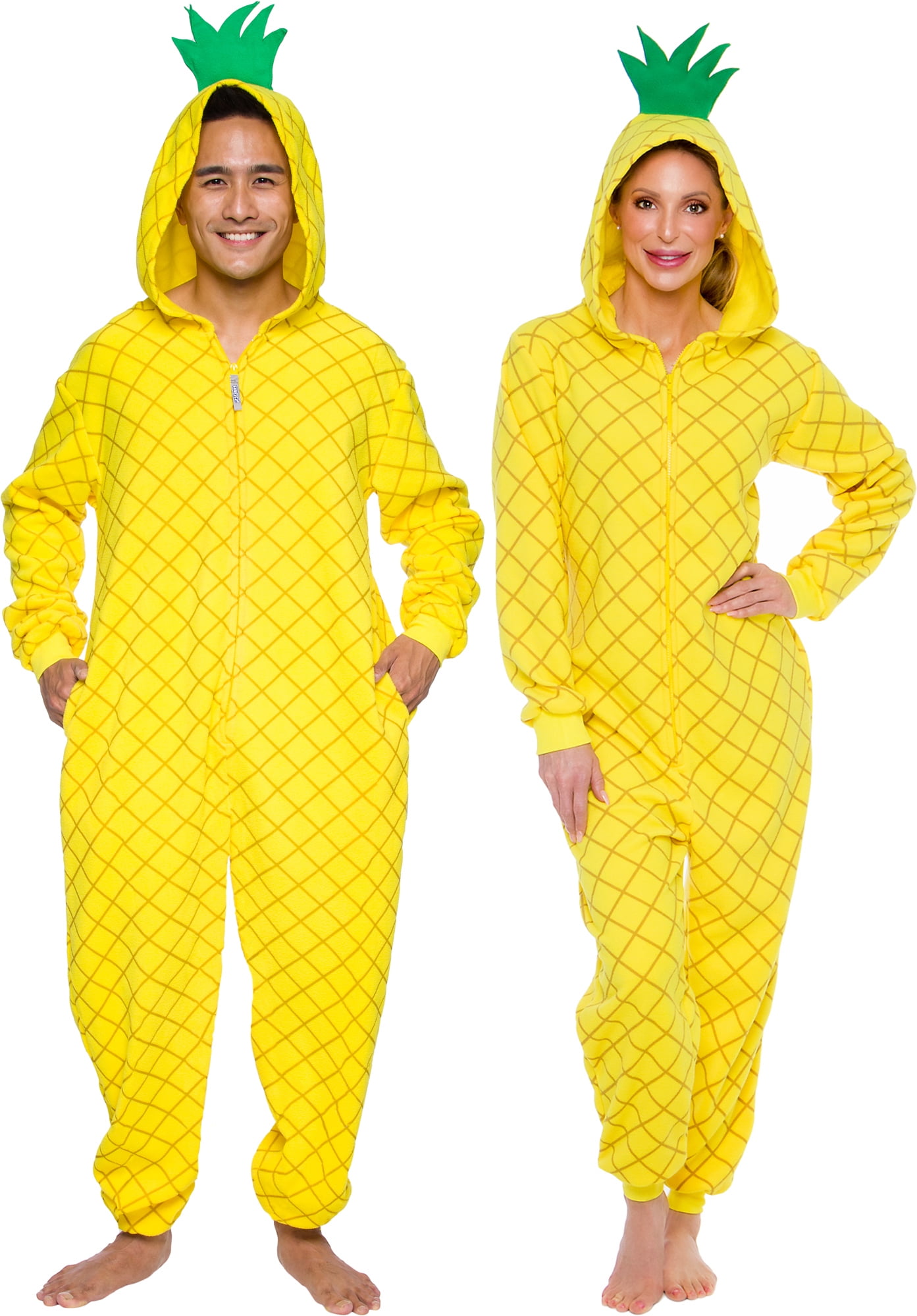 Silver Lilly Pineapple Costume - Adult Slim Onesie - Novelty Fruit (Yellow, Medium) - Walmart.com