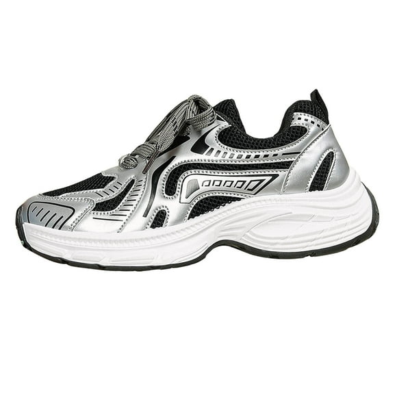 WEAIXIMIUNG Womens Sneakers Size 6 foreign Trade New Flying Weaving Mesh Breathable Women's Shoes Round Head Low Top Soft Bottom Breathable Sneakers